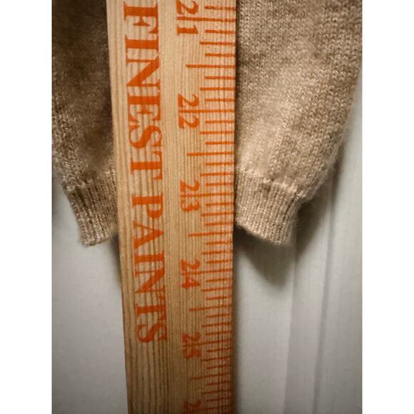 Charter Club 100% Cashmere Argyle Sweater Beige Tan Medium - Picture 5 of 8